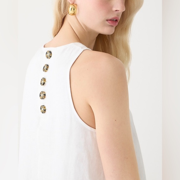 NWT J. Crew Maxine button-back dress in linen - Picture 2 of 14